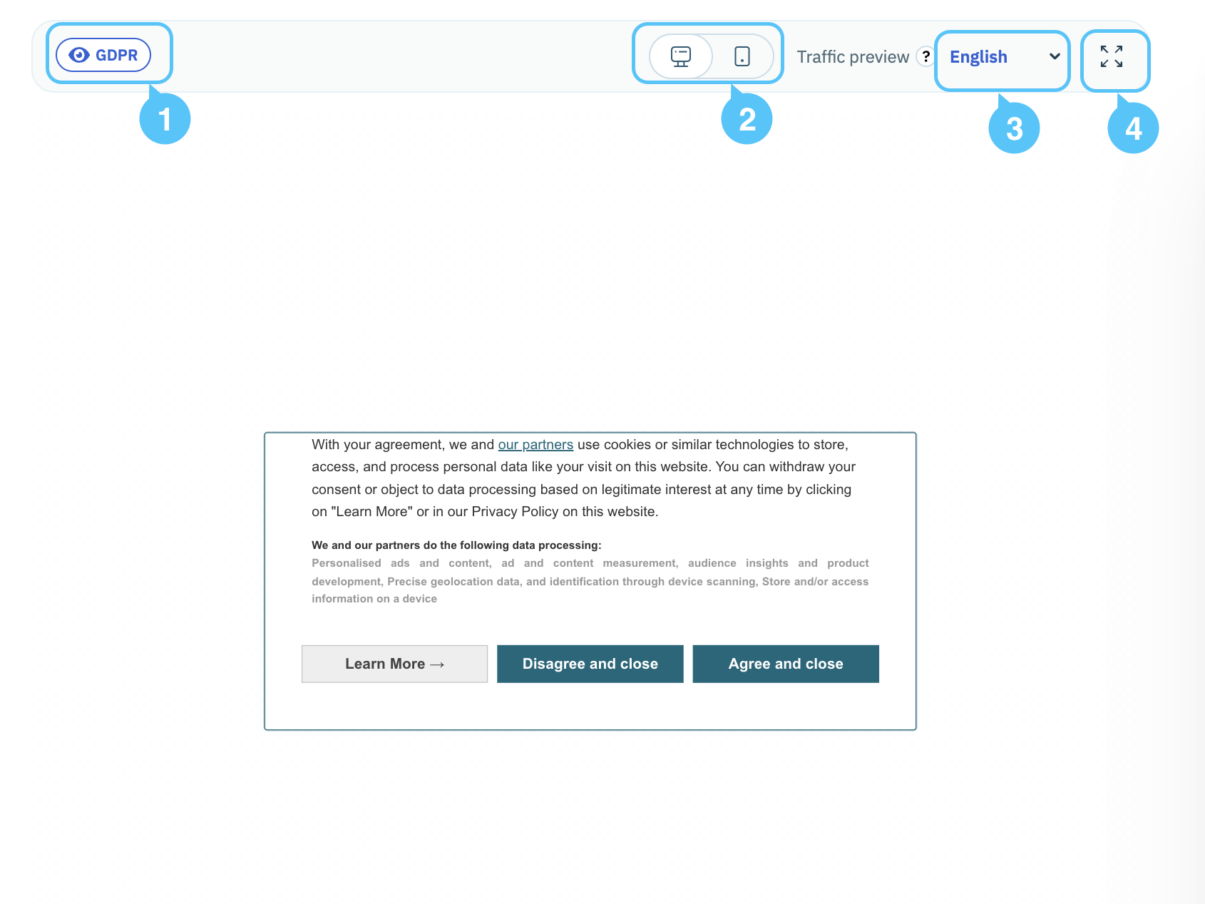 Create your Consent Notice directly in the console