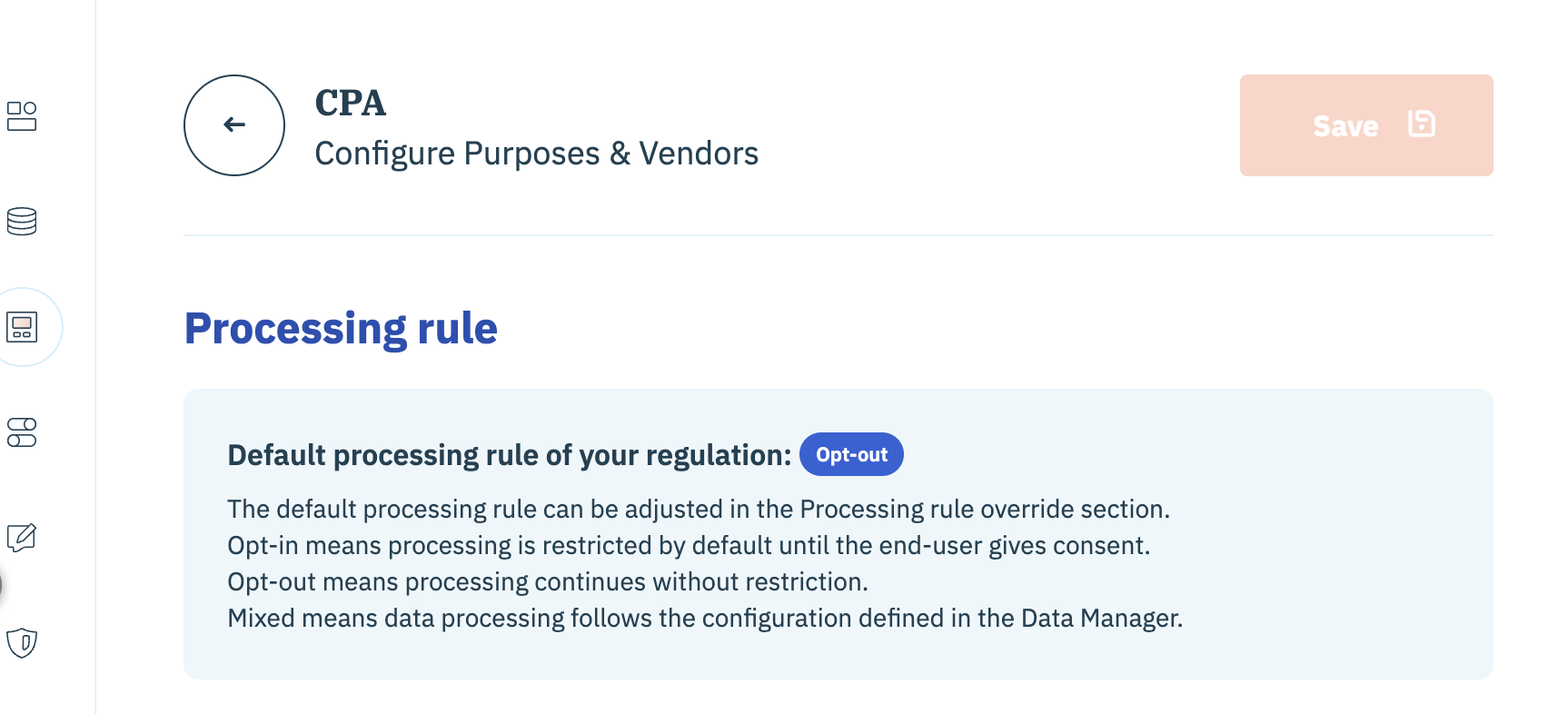 Processing rule override