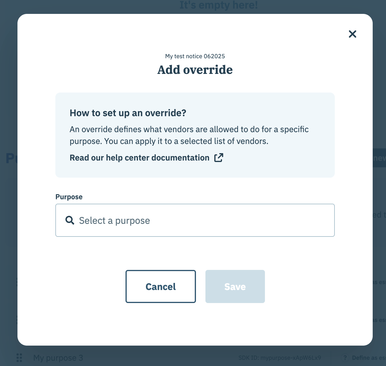 Processing rule override